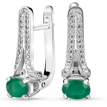 Серебряные серьги с агатом Альпина ПДС50АГ