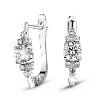 Серебряные серьги с фианитами Джерси