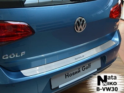 Накладка на бампер Volkswagen Golf VII 2012- без загиба NataNiko B-VW30