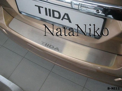 Накладка на бампер Nissan Tiida 5D 2007- без загиба NataNiko B-NI11