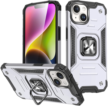 Etui plecki Wozinsky Ring Armor do Apple iPhone 15 Plus Silver/Black (9145576280638)