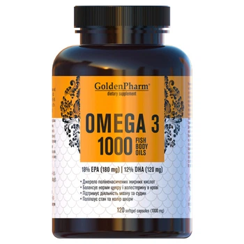 Кислоты жирные Omega-3 1000 mg, 120 капсул Golden Pharm (fit0022965)