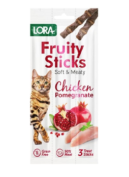 Лакомство для кошек Lora с курицей и гранатом 3 шт/ 5 г