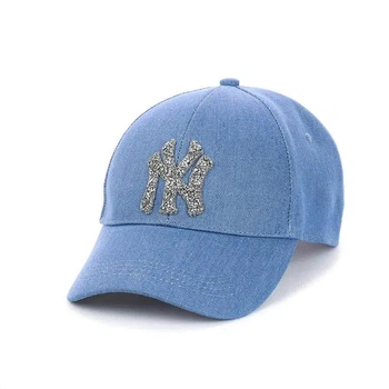 Молодіжна кепка з камінням Нью Йорк (New York) One-size 54-57см Джинсовый