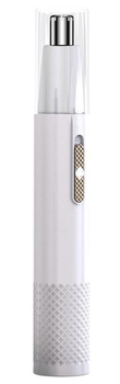 Тример для носа та вух Nose hair trimmer на акумуляторі з USB зарядкою круглий білий