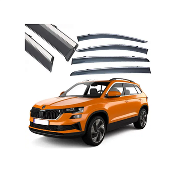 Дефлекторы окон (ветровики) из нержавеющей стали 3D на Skoda Karoq (2018-н.в) 4 шт. FLY, BSKKR1723-W/S