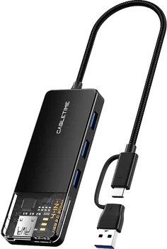 USB-хаб Cabletime USB-A/C - 4xUSB-A 3.0 5 Гбіт/с 15 см (CB05B)