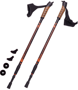 Kijki Nordic Walking Bjorn Scout 3-częściowy 110 - 135 cm pomarańczowe (5902860634713)