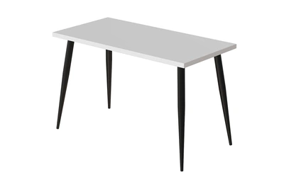 Стіл кухонний Марсель 50 Ferrum-decor 75x120x70 Чорний метал ДСП Білий 32 мм (MAR5014)