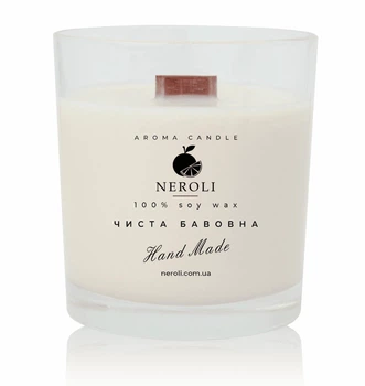 Аромасвеча соевая NEROLI Чистый Хлопок 200 мл Crystal Grace