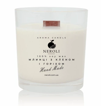 Аромасвеча соевая NEROLI Блины с Кленом и Орехом 200 мл Crystal Grace