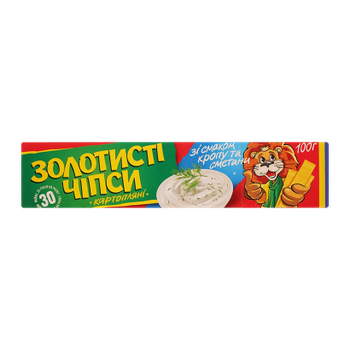 Чипсы Золотистые со Вкусом Укропа и Сметаны 100g