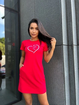 Жіноча базова повсякденна сукня-футболка Uaclothes 46-48 Червоний (like27387-75911350)