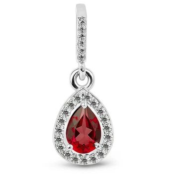 Серебряная подвеска с красными фианитами Карина