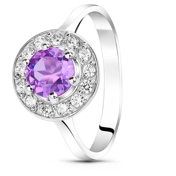 Серебряное кольцо с аметистом Луна ПДК37АМ 19.5р.