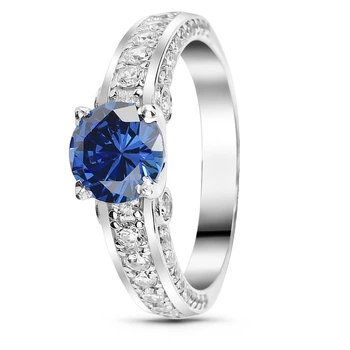 Серебряное кольцо с сапфиром нано Европа БК101НС 19р.