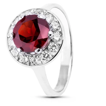 Серебряное кольцо с гранатом Луна ПДК37Г 16.5р.