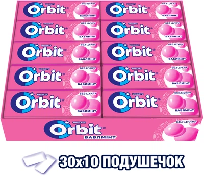 Упаковка жевательной резинки Orbit Bubblemint 14 г x 30 шт (4009900482394)