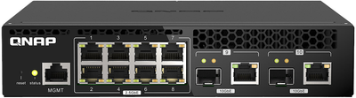 Przełącznik QNAP Switch 1U 8x 2.5GbE (RJ45), 2x 10GbE SFP+/RJ45 Web Managed (QSW-M2108R-2C)