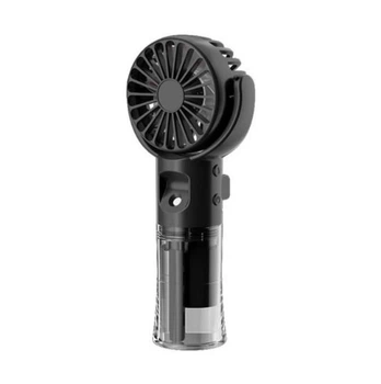 Вентилятор ручний акумуляторний Mini Spray Fan F4 із розпилювачем води Чорний