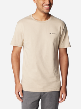 Футболка бавовняна чоловіча Columbia CSC Basic Logo Short Sleeve 1680053274 XXL Бежева (195978524389)