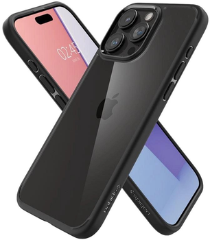 Etui Spigen Crystal Hybrid do iPhone 15 Pro Matte Black/Transparent (8809896747837)