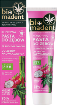 Зубная паста Bio Madent Конопляная с бамбуковым углем и питахайей для сверхчувствительных зубов 100 мл (5902643060081)