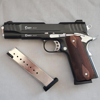 Стартовий пістолет Kuzey 911-Т чорний з хромом (модель Colt 1911)