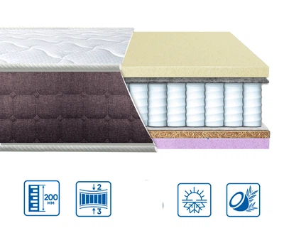 Матрас ортопедический EUROSLEEP BRAVE Spring Memory Cocos 80x200 см