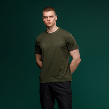 Футболка Basic Military Ukrarmor T-Shirt. Авдеевка. Топографическая карта. Олива XL