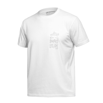 Футболка Basic Military Ukrarmor T-Shirt. HMMWV. Cotton and Elastane, белый с принтом M