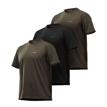 Комплект футболок Basic Ukrarmor Military T-shirt. Cotton/Elastane, олива - черный M