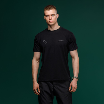 Футболка Basic Military Ukrarmor T-Shirt. Авдеевка. Топографическая карта. Черный L