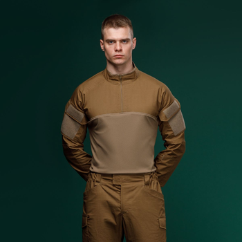 Тактична сорочка Core Ukrarmor Combat Shirt, довгий рукав, комбіновані матеріали. Койот XXL