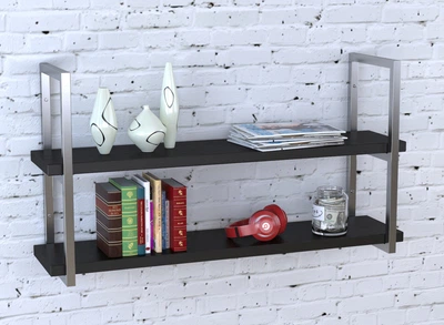Полка PL-2-36 Loft Design Венге Луизиана 112 см Серебристый