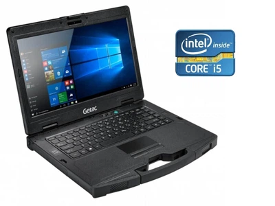 Полузащищенный ноутбук Б-класс Getac Volvo S410 G1 IP53 / 14" (1366x768) TN Touch / Intel Core i5-6300U (2 (4) ядра по 2.4 - 3.0 GHz) / 16 GB DDR4 / 256 GB SSD / Intel HD Graphics 520 / WebCam б/у