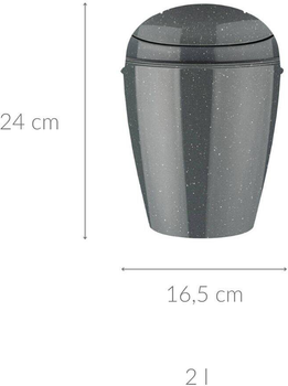 Kosz na śmieci Koziol Del XS z recyklingu popielato-szary 2 l (4002942652787)