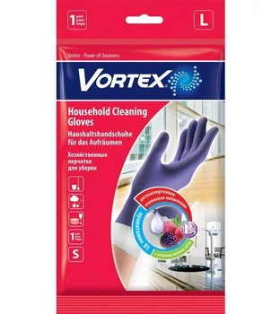 Перчатки Vortex хозяйственные с провитамином B5 и ароматом лесных ягод L, 2 шт (4820048488259)