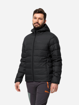 Пуховик зимовий короткий чоловічий Jack Wolfskin Ather Down Hoody M 1207671_6000 M Чорний (4064993897401)