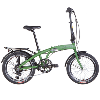 Складний Велосипед AL 20" Dorozhnik ONYX Vbr тріскачка рама-12,5" хакі (м) з багажником зад AI, з крилом St 2024