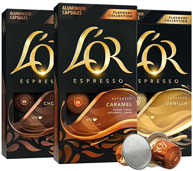 Кава в капсулах Nespresso L'or Flavours Pack (3 види упаковок по 10 капсул)