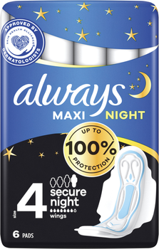 Гігієнічні прокладки Always Maxi Night 6 шт, (7 крапель)