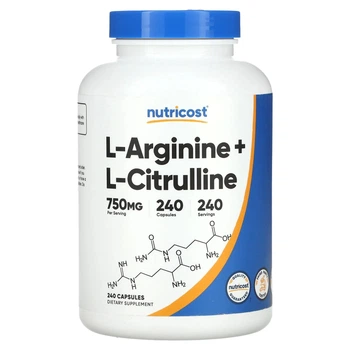 Формула с оксидом азота Nutricost, L-Arginine + L-Citrulline, 240 Capsules (11966718)