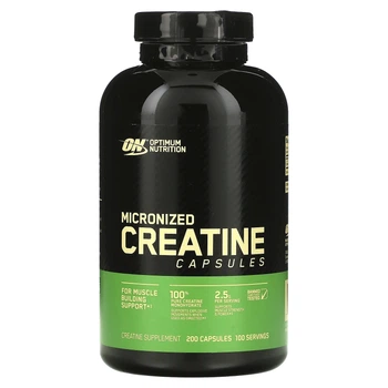 Креатин Optimum Nutrition, Micronized Creatine Capsules, 2.5 g, 200 Capsules (1.25 g per Capsule ) (11964827)