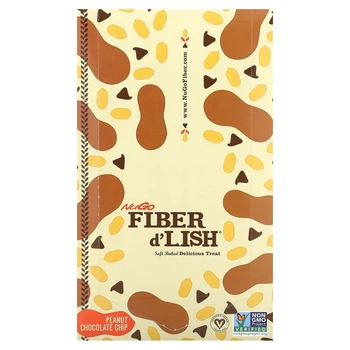 Питательные батончики NuGo Nutrition, Fiber d'Lish, Peanut Chocolate Chip, 16 Bars 1.6 oz (45 g) Each (11982380)