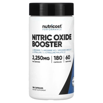 Формула с оксидом азота Nutricost, Performance, Nitric Oxide Booster, 2,250 mg, 180 Capsules (750 mg per Capsule) (11966731)