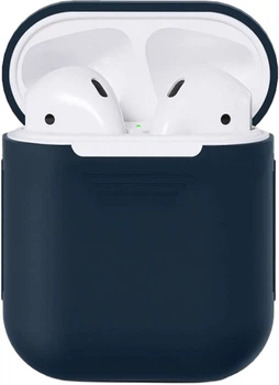 Чехол для наушников Make для Apple AirPods 1/2 Silicone Blue (MCL-AA1/2BL)
