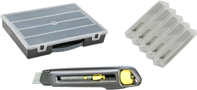 Нож Stanley Interlock 18 мм, 165 мм в кейсе + 50 шт лезвий (STHT10018-9)