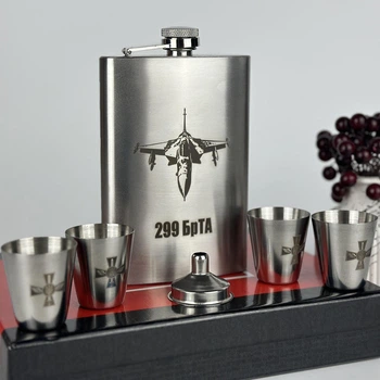 Набор подарочный фляга с рюмками VexShop 299 БрТА 9oz подарок мужчине, 4 рюмки и фляга (61006-5)