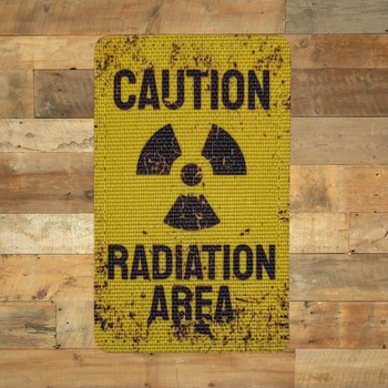 Шеврон Caution Radiation Area, 8х5, на липучке( велкро), патч печатный